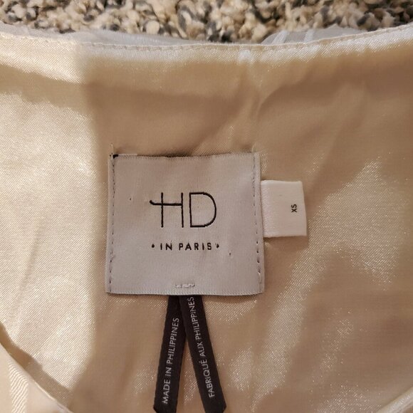 HD in Paris Anthropologie Cartier Textured Peplum Tank Top Ivory XS - Picture 2 of 6